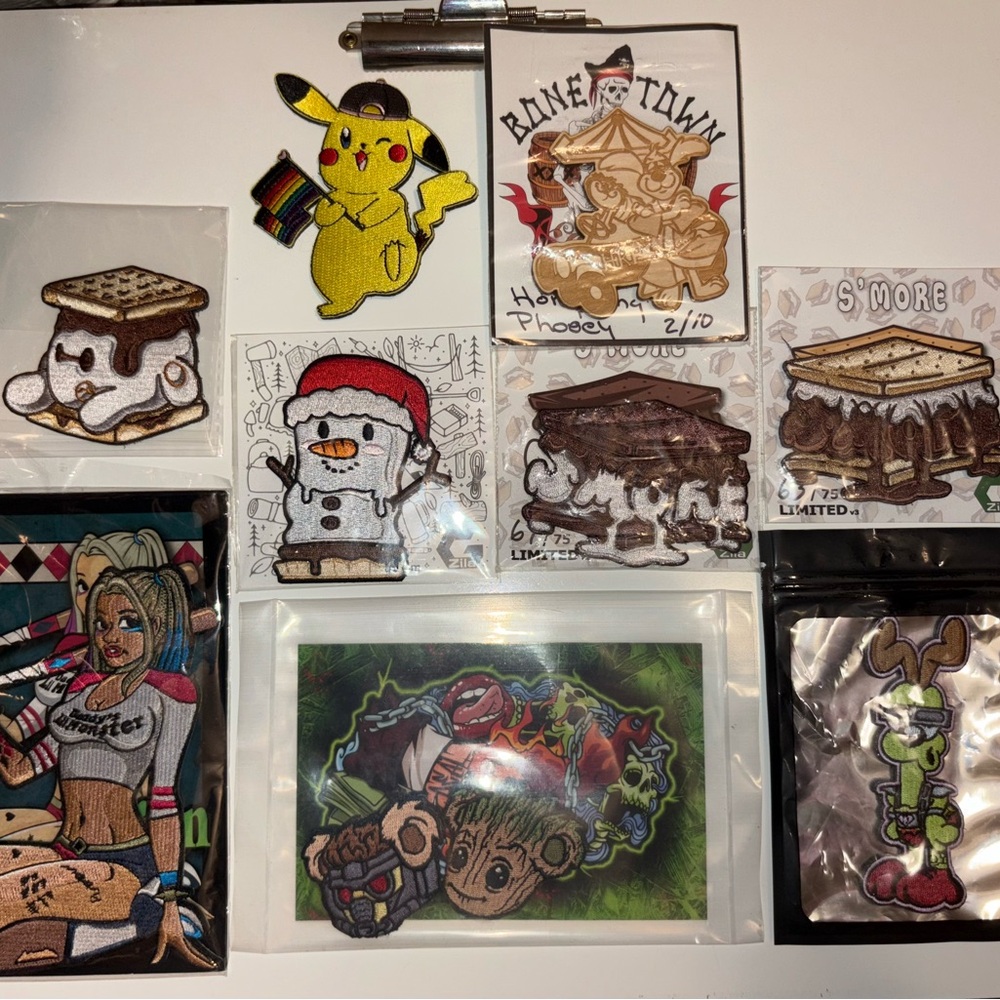 Assorted Embroidered Patches Collection